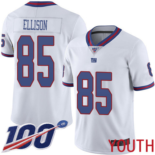 Youth New York Giants #85 Rhett Ellison Limited White Rush Vapor Untouchable 100th Season Football NFL Jersey->youth nfl jersey->Youth Jersey